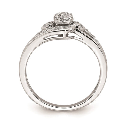 14K Weißgold Verlobungsring mit Diamant-Cluster (echte Diamanten)