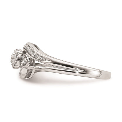 14K Weißgold Verlobungsring mit Diamant-Cluster (echte Diamanten)