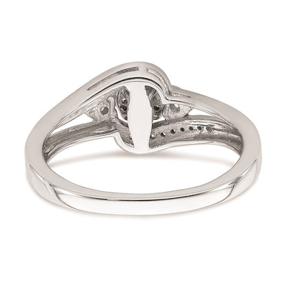 14K Weißgold Verlobungsring mit Diamant-Cluster (echte Diamanten)