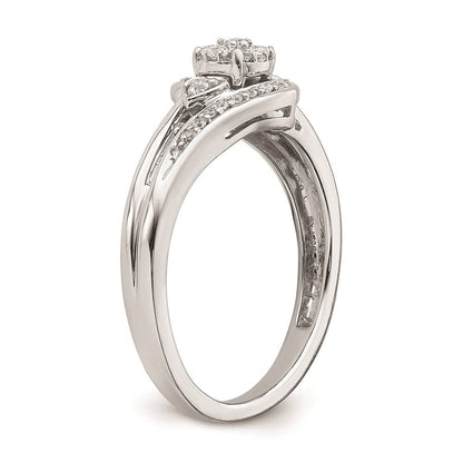 14K Weißgold Verlobungsring mit Diamant-Cluster (echte Diamanten)