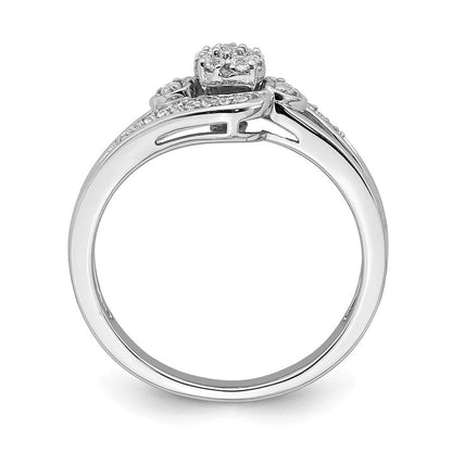 10K Weißgold Verlobungsring mit 0,2 ct. im Labor gezüchteten Diamanten VS/SI+ G+, komplettes Cluster-Design