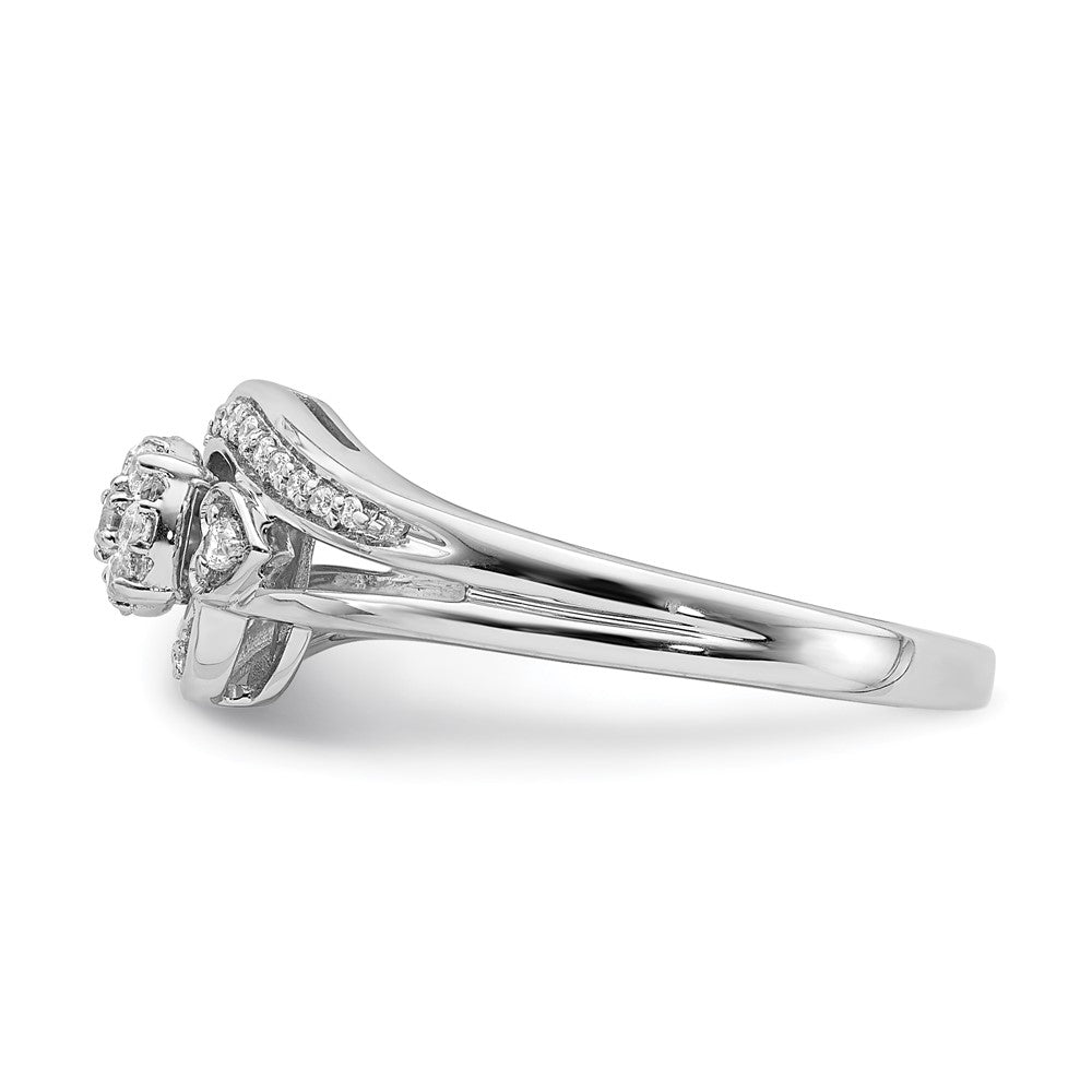 10K Weißgold Verlobungsring mit 0,2 ct. im Labor gezüchteten Diamanten VS/SI+ G+, komplettes Cluster-Design