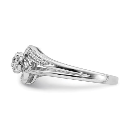 10K Weißgold Verlobungsring mit 0,2 ct. im Labor gezüchteten Diamanten VS/SI+ G+, komplettes Cluster-Design