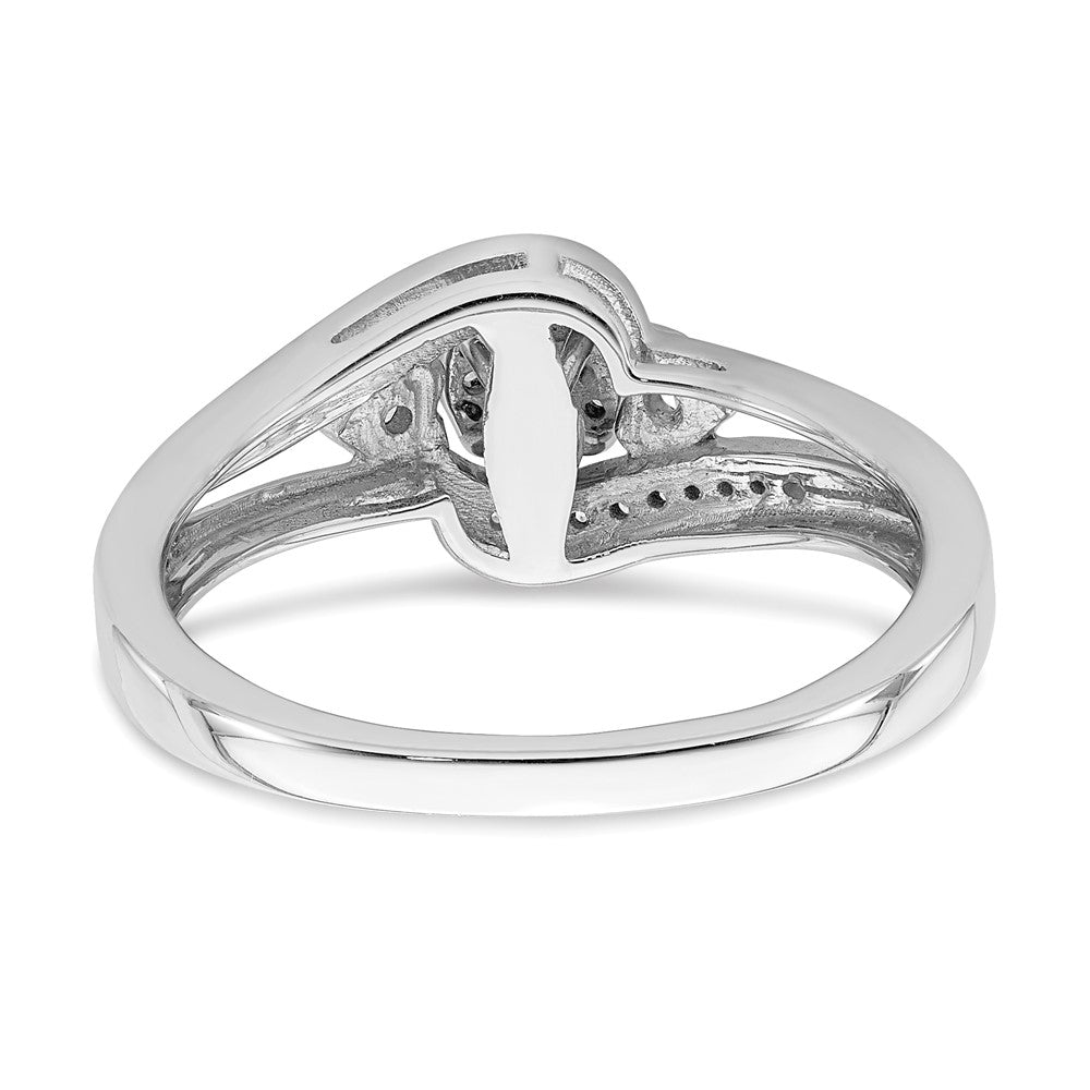 10K Weißgold Verlobungsring mit 0,2 ct. im Labor gezüchteten Diamanten VS/SI+ G+, komplettes Cluster-Design