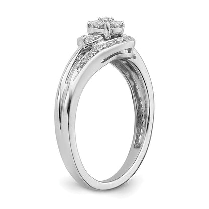 10K Weißgold Verlobungsring mit 0,2 ct. im Labor gezüchteten Diamanten VS/SI+ G+, komplettes Cluster-Design