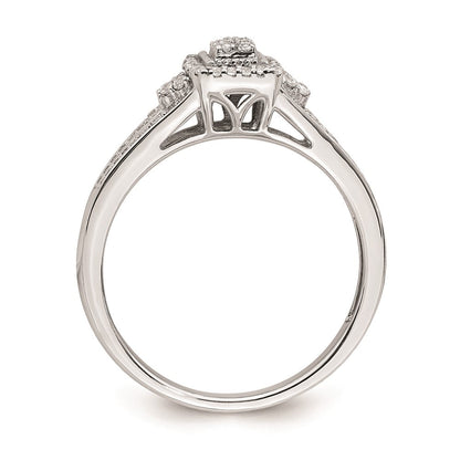 14K Weißgold Verlobungsring mit Diamant-Cluster (echte Diamanten)
