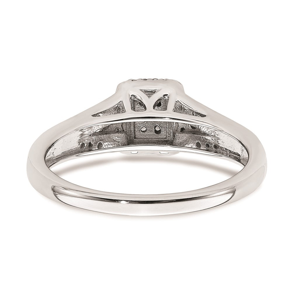 14K Weißgold Verlobungsring mit Diamant-Cluster (echte Diamanten)
