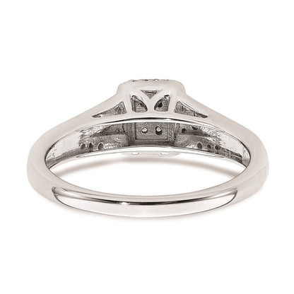 14K Weißgold Verlobungsring mit Diamant-Cluster (echte Diamanten)