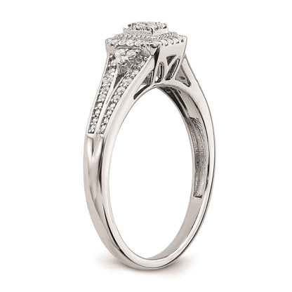 14K Weißgold Verlobungsring mit Diamant-Cluster (echte Diamanten)