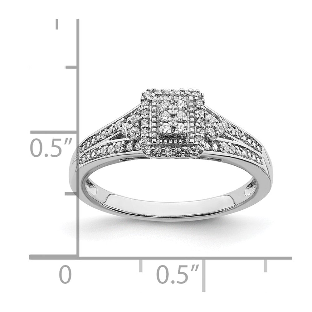 14K Weißgold Verlobungsring mit Diamant-Cluster (echte Diamanten)