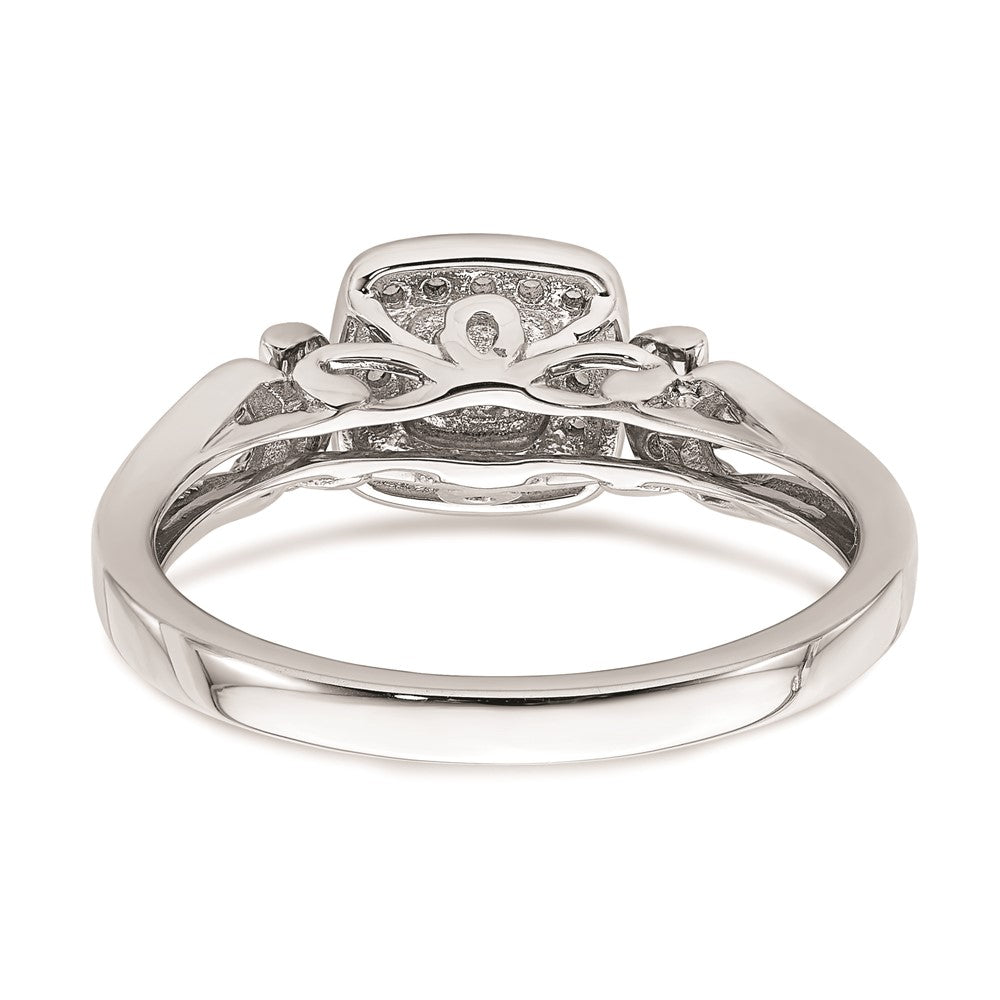 14K Weiß- und Roségold Verlobungsring mit echten Diamanten im Cluster-Design