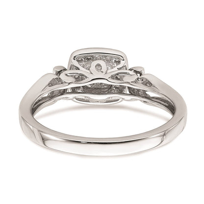 14K Weiß- und Roségold Verlobungsring mit echten Diamanten im Cluster-Design