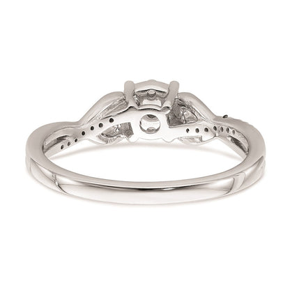 14K Weißgold Verlobungsring mit echtem Diamant-Cluster