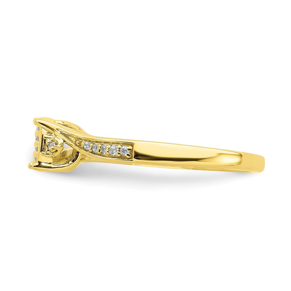 10K Gelbgold Verlobungsring mit echtem Diamant-Cluster