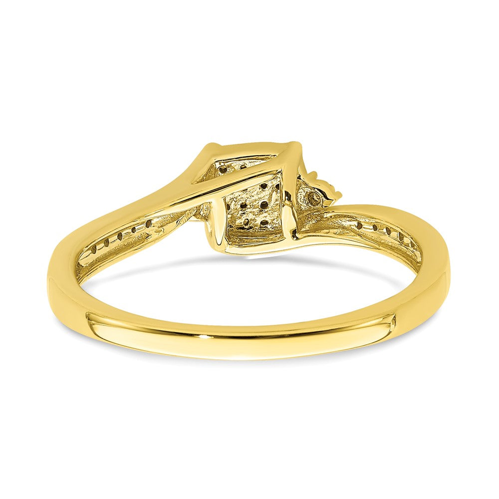 10K Gelbgold Verlobungsring mit echtem Diamant-Cluster