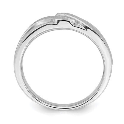 14K Weißgold Herren Ring mit echten Diamanten