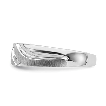 14K Weißgold Herren Ring mit echten Diamanten