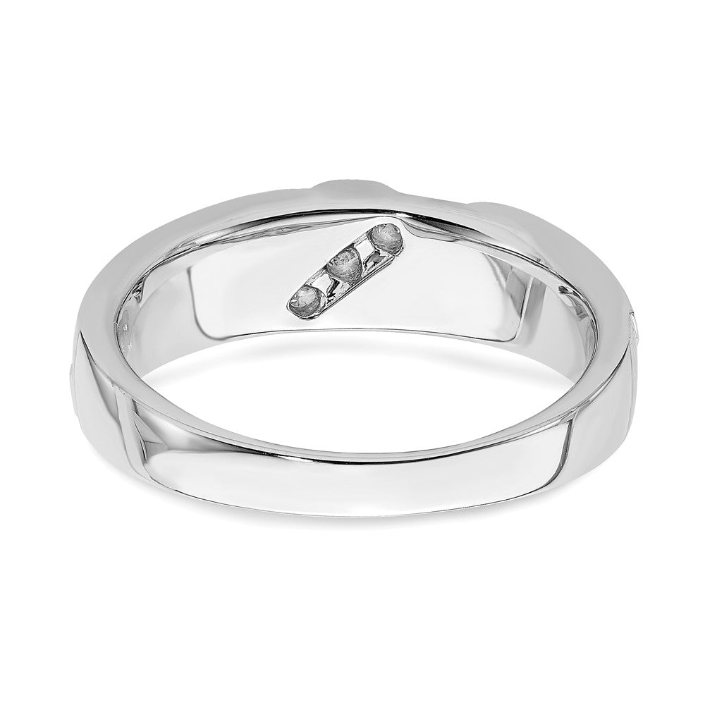 14K Weißgold Herren Ring mit echten Diamanten