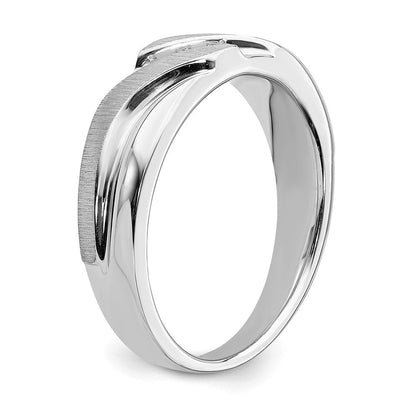 14K Weißgold Herren Ring mit echten Diamanten