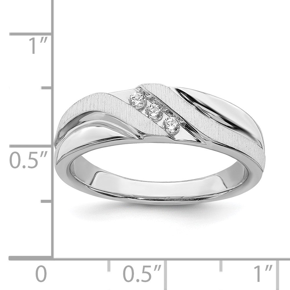 14K Weißgold Herren Ring mit echten Diamanten