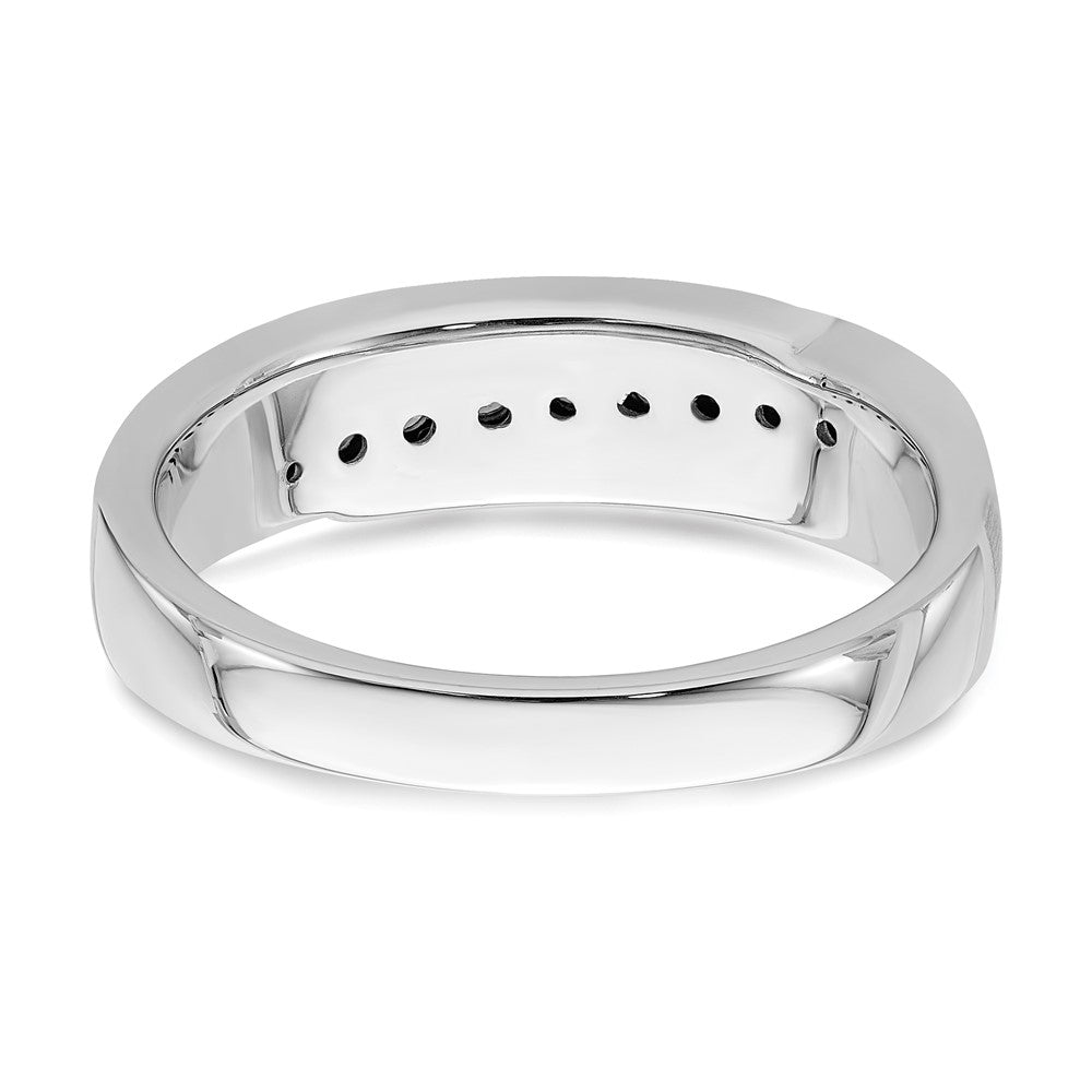 14K Weiß- und Gelbgold Herren-Trauring mit echten Diamanten