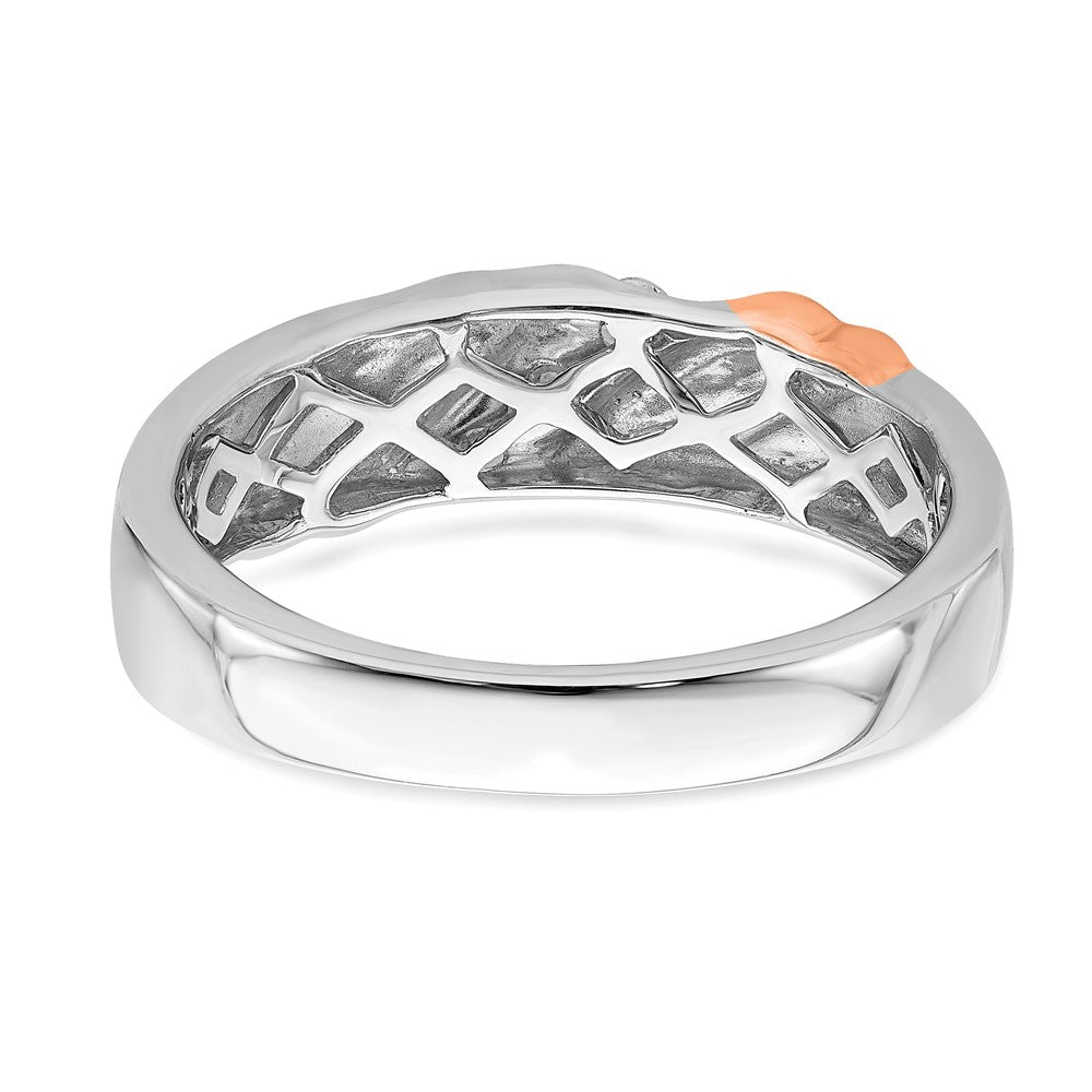 14K Weiß- & Roségold Brautring für Herren mit echten Diamanten