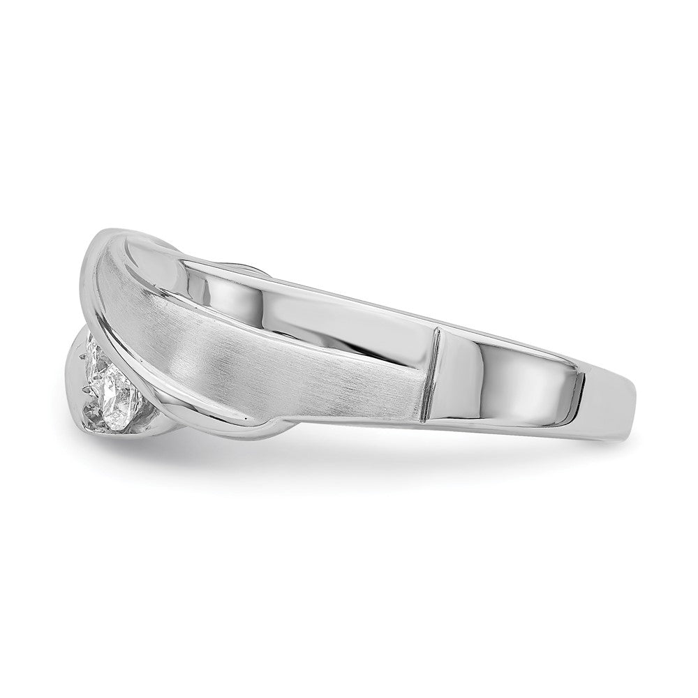 14K Weißgold Herren Echt Diamant Trauring