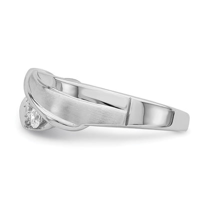 14K Weißgold Herren Echt Diamant Trauring