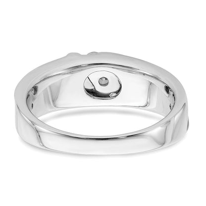 14K Weißgold Herren-Ring mit echten Diamanten