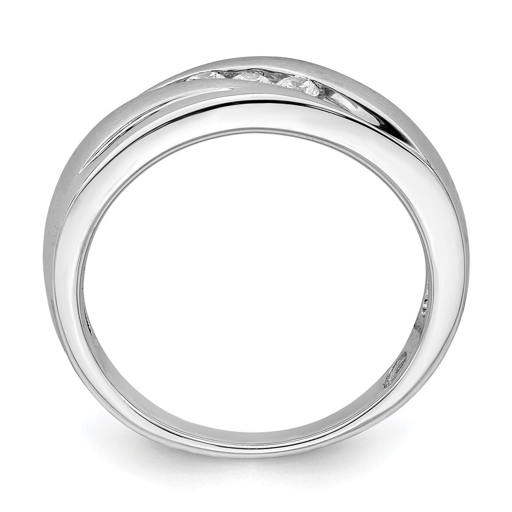 14K Weißgold Herren Diamant Trauring