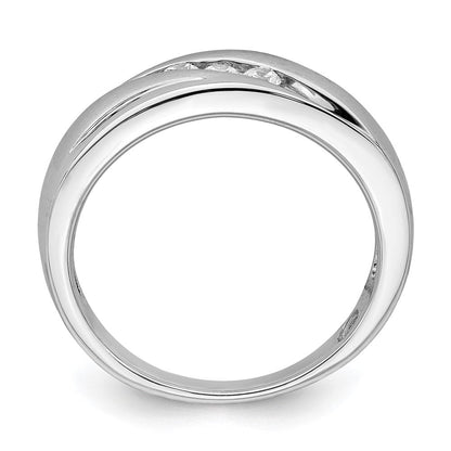14K Weißgold Herren Diamant Trauring