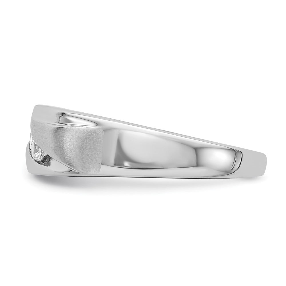 14K Weißgold Herren Diamant Trauring