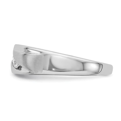 14K Weißgold Herren Diamant Trauring