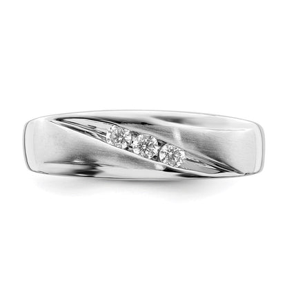 14K Weißgold Herren Diamant Trauring