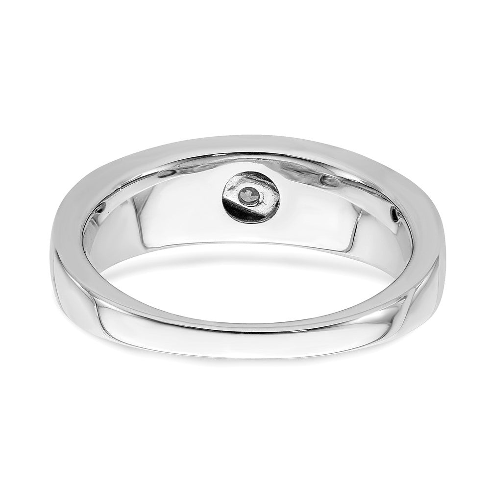 14K Weißgold Herren Diamant Trauring
