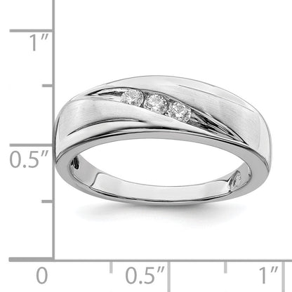 14K Weißgold Herren Diamant Trauring