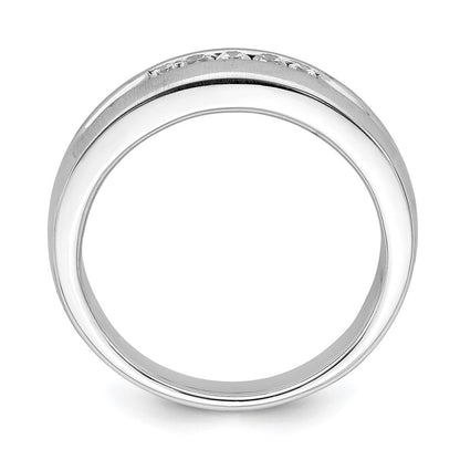 14K Weißgold Herren Ehering mit echten Diamanten