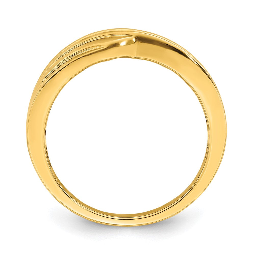 14K Gelbgold Herren Diamant Trauring
