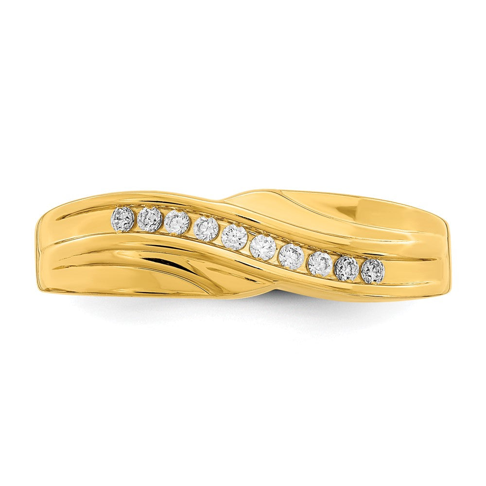 14K Gelbgold Herren Diamant Trauring