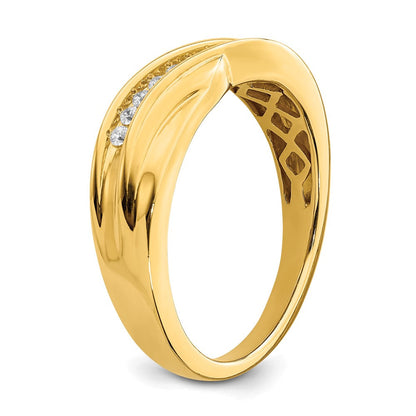 14K Gelbgold Herren Diamant Trauring