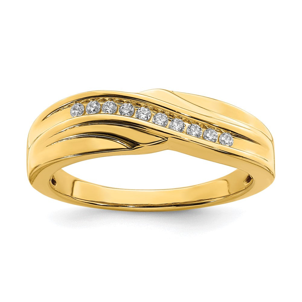 14K Gelbgold Herren Diamant Trauring