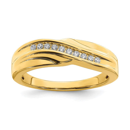 14K Gelbgold Herren Diamant Trauring