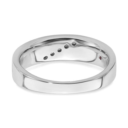 14K Weißgold Herren Ehering mit echten Diamanten