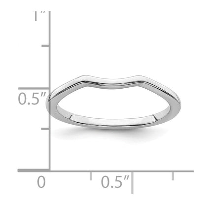 14K Weißgold Ring, konturiert