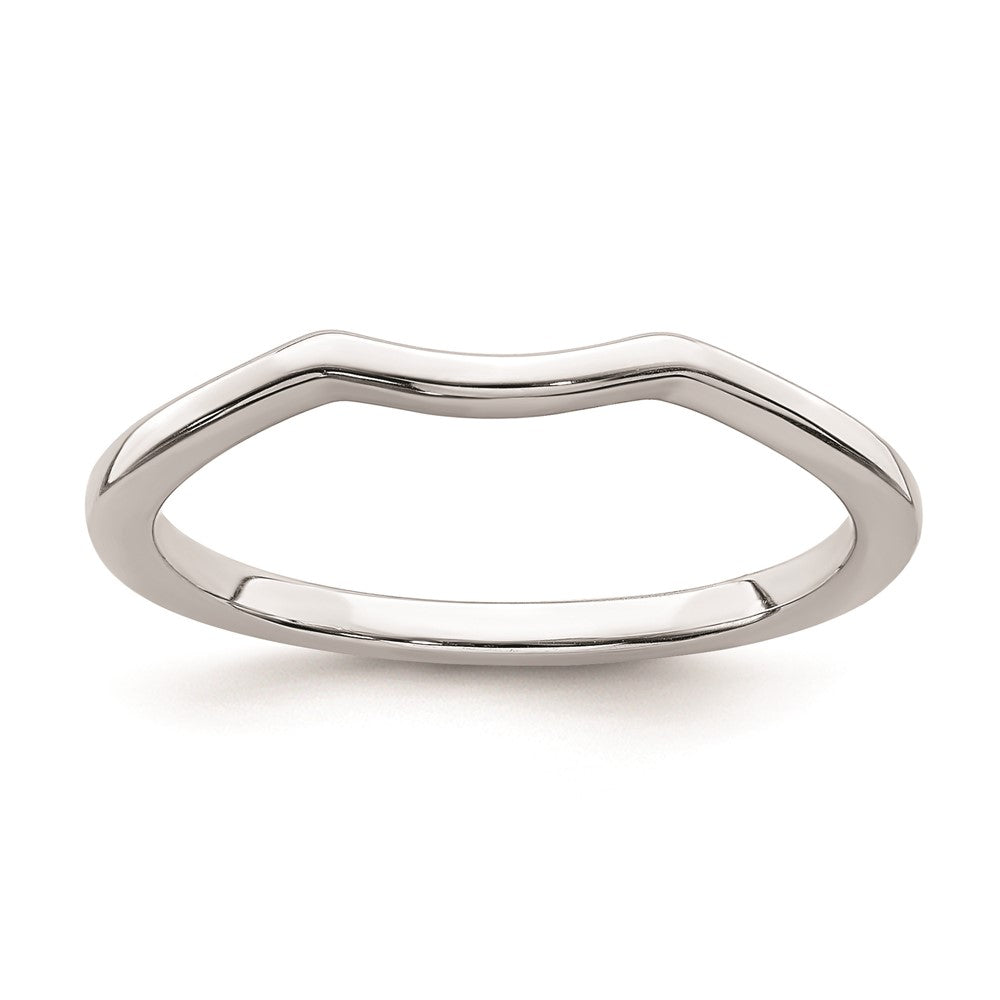 14K Weißgold Ring, konturiert