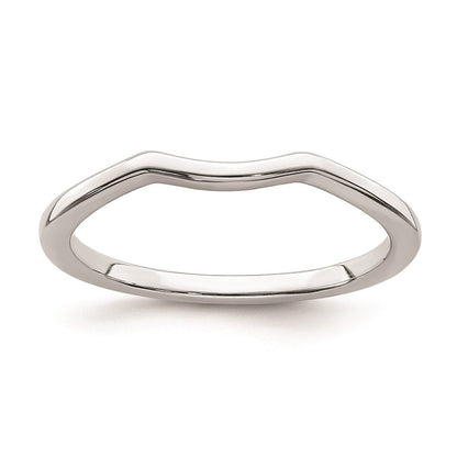 14K Weißgold Ring, konturiert