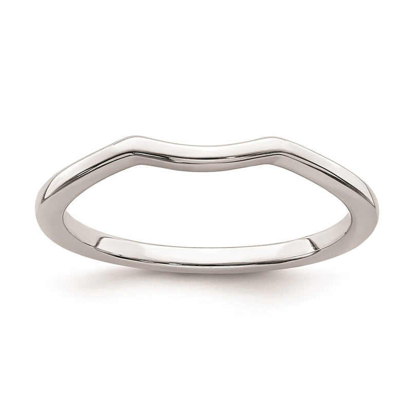 14K Weißgold Ring, konturiert