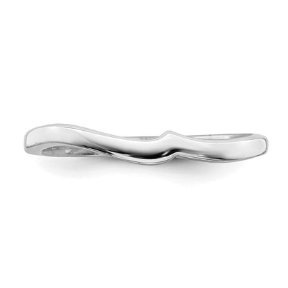 14K Weißgold Ring mit geschwungener Form