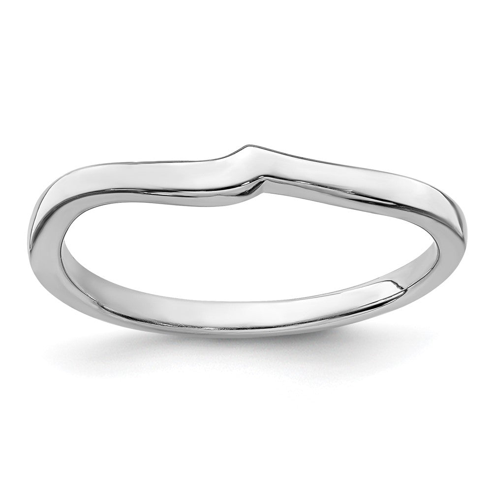 14K Weißgold Ring mit geschwungener Form