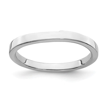14K Weißgold Ring, konturiert